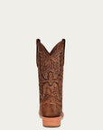 A4229 - MEN'S EMBROIDERY BROWN GOAT NARROW SQUARE TOE COWBOY BOOT