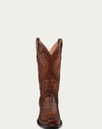 A4552 - MEN'S EMBROIDERY HONEY BROWN CAIMAN NARROW SQUARE TOE COWBOY BOOT