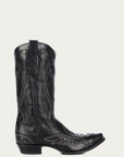 C4149 - MEN'S WOVEN DETAIL WITH BLUE EMBROIDERY BLACK SNIP TOE COWBOY BOOT