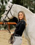 Roxana - Black & Luxe Gray Long Sleeve Riding Shirt