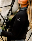 Roxana - Black & Luxe Gray Long Sleeve Riding Shirt