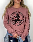 Bourbon Cowgirl Long Sleeve Mauve T-Shirt Bourbon Cowgirl