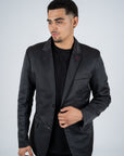 Men's Double Button Black Blazer