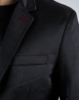 Men's Double Button Black Blazer