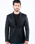 Men's Double Button Black Blazer