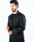 Men's Double Button Black Blazer