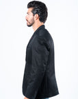 Men's Double Button Black Blazer