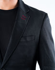 Men's Double Button Black Blazer