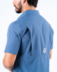 Men's Fishing Blue Short Sleeve Shirt