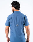 Men's Fishing Blue Short Sleeve Shirt