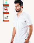 Men's Fishing White Short Sleeve Shirt