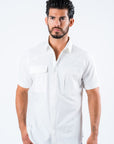 Men's Fishing White Short Sleeve Shirt