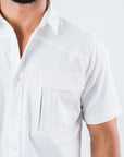 Men's Fishing White Short Sleeve Shirt