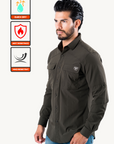 Men's Fishing Olive Long Sleeve Shirt