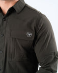 Men's Fishing Olive Long Sleeve Shirt