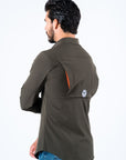 Men's Fishing Olive Long Sleeve Shirt