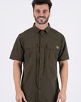 Men's Fishing Olive Short Sleeve Shirt