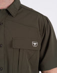 Men's Fishing Olive Short Sleeve Shirt