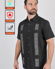 Men's Modern Charcoal GUAYABERA Shirt