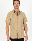Men's Modern Khaki GUAYABERA Shirt