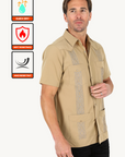 Men's Modern Khaki GUAYABERA Shirt