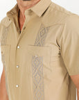 Men's Modern Khaki GUAYABERA Shirt