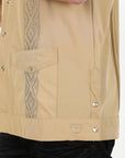 Men's Modern Khaki GUAYABERA Shirt