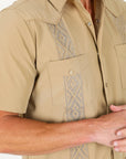 Men's Modern Khaki GUAYABERA Shirt