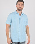 Men's Modern Light Blue GUAYABERA Shirt
