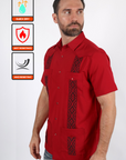 Men's Modern Red GUAYABERA Shirt