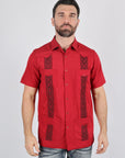 Men's Modern Red GUAYABERA Shirt