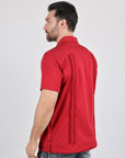 Men's Modern Red GUAYABERA Shirt