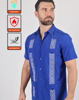 Men's Modern Royal Blue GUAYABERA Shirt