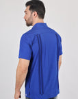 Men's Modern Royal Blue GUAYABERA Shirt