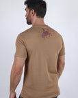 Mens Modern Fit Cotton Stretch Horse-Rider Print T-Shirt