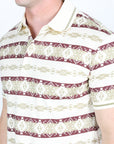 Mens Modern Fit Stretch Cotton Aztec Print Polo
