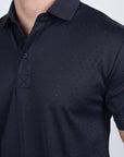 Mens Modern Fit Stretch Full Body Crystals Polo