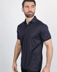 Mens Modern Fit Stretch Full Body Crystals Polo