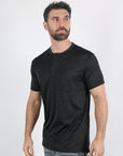 Mens Modern Fit Stretch Henley T-Shirt with Logo