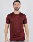 Mens Modern Fit Stretch Henley T-Shirt with Logo