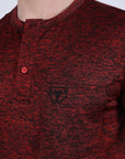 Mens Modern Fit Stretch Henley T-Shirt with Logo