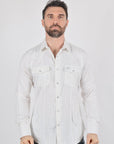 Mens Modern Fit Stretch Lurex Western Long Sleeve Shirt
