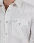 Mens Modern Fit Stretch Lurex Western Long Sleeve Shirt