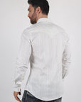 Mens Modern Fit Stretch Lurex Western Long Sleeve Shirt