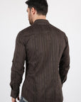 Mens Modern Fit Stretch Lurex Western Long Sleeve Shirt