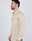 Mens Modern Fit Stretch Lurex Western Long Sleeve Shirt