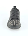 Mens Multi Fabric Low-Top Sneaker With Spikes