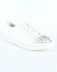 Mens Multi Fabric Low-Top Sneaker With Spikes