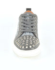 Mens Multi Fabric Low-Top Sneaker With Spikes