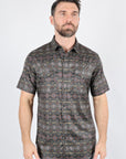 Mens Performance Classic Fit Western Short Sleeve Aztec Print Shirt